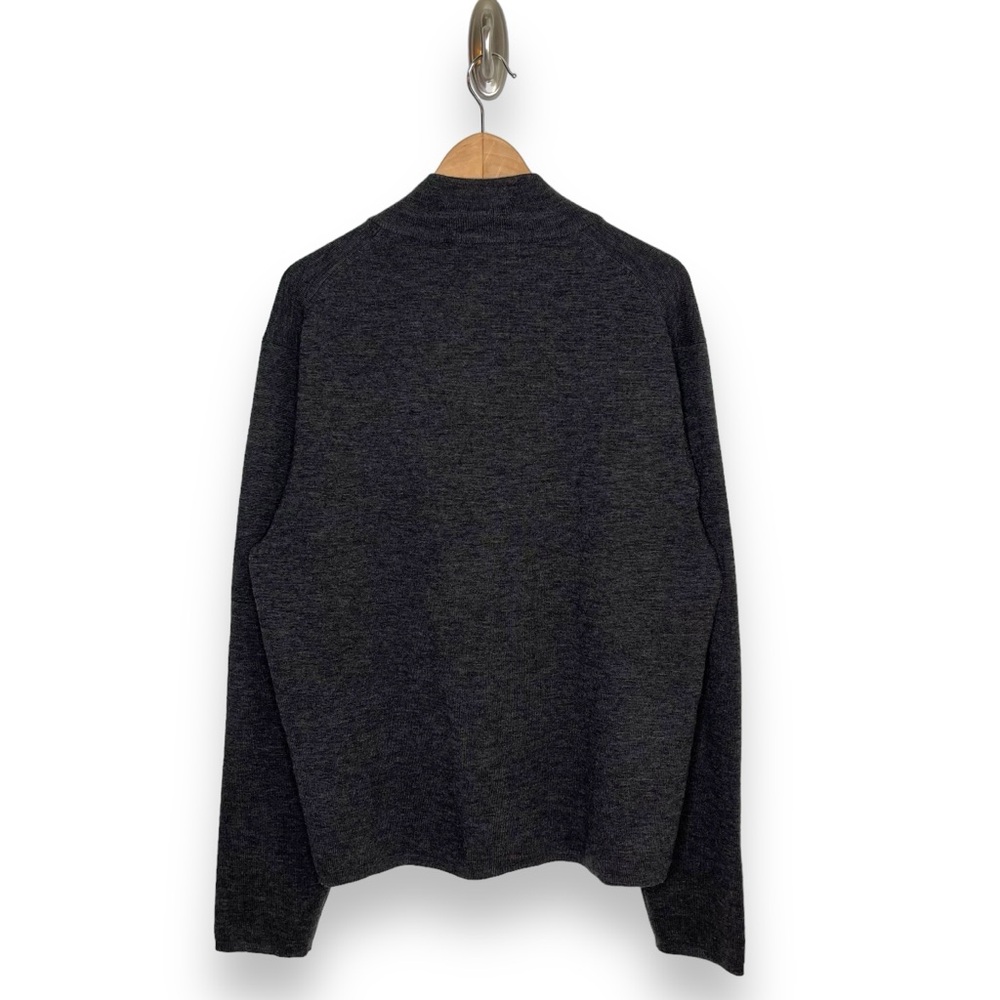 Michael Kors Men’s Charcoal Grey Heathered Wool Blend 1/2 Zip Sweater XL - Picture 2 of 6